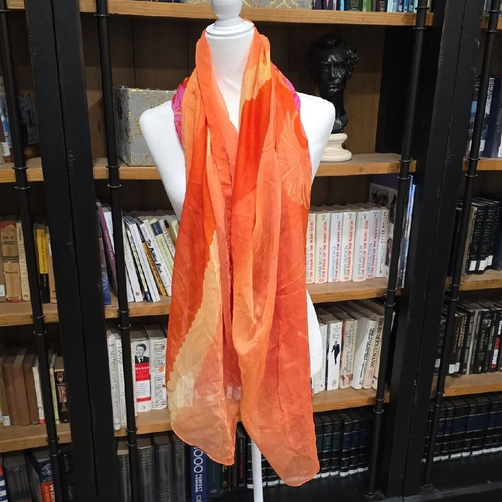 Vibrant Orange and Violet Scarf